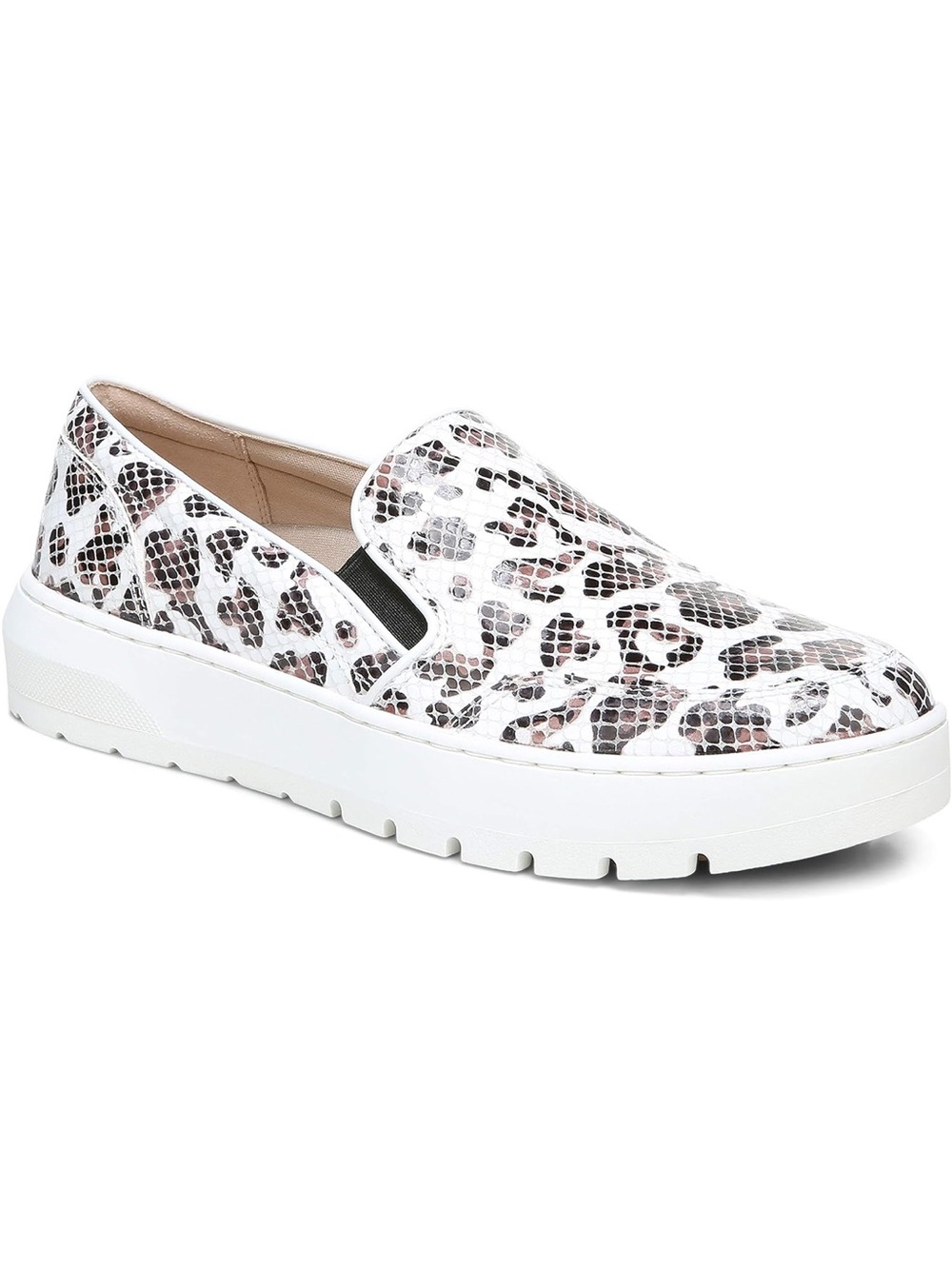 Vionic Womens Dinora Leopard Snake White Loafers Size 8